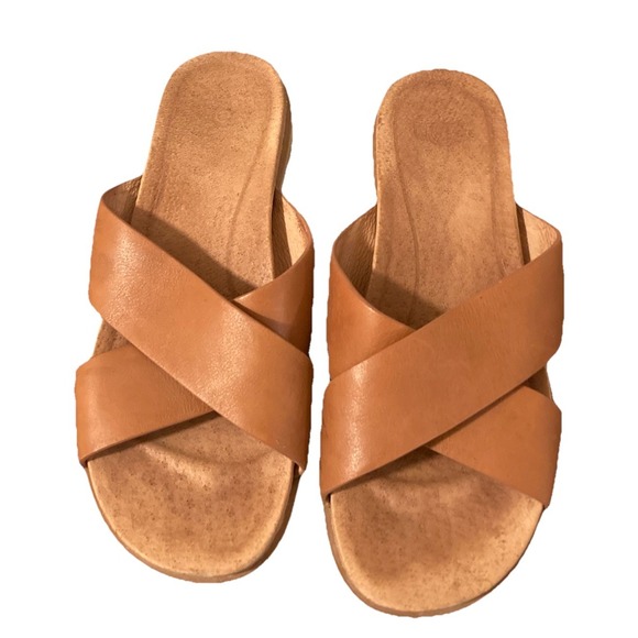 UGG Tan Leather Kari Sandals size 6 - Picture 1 of 11